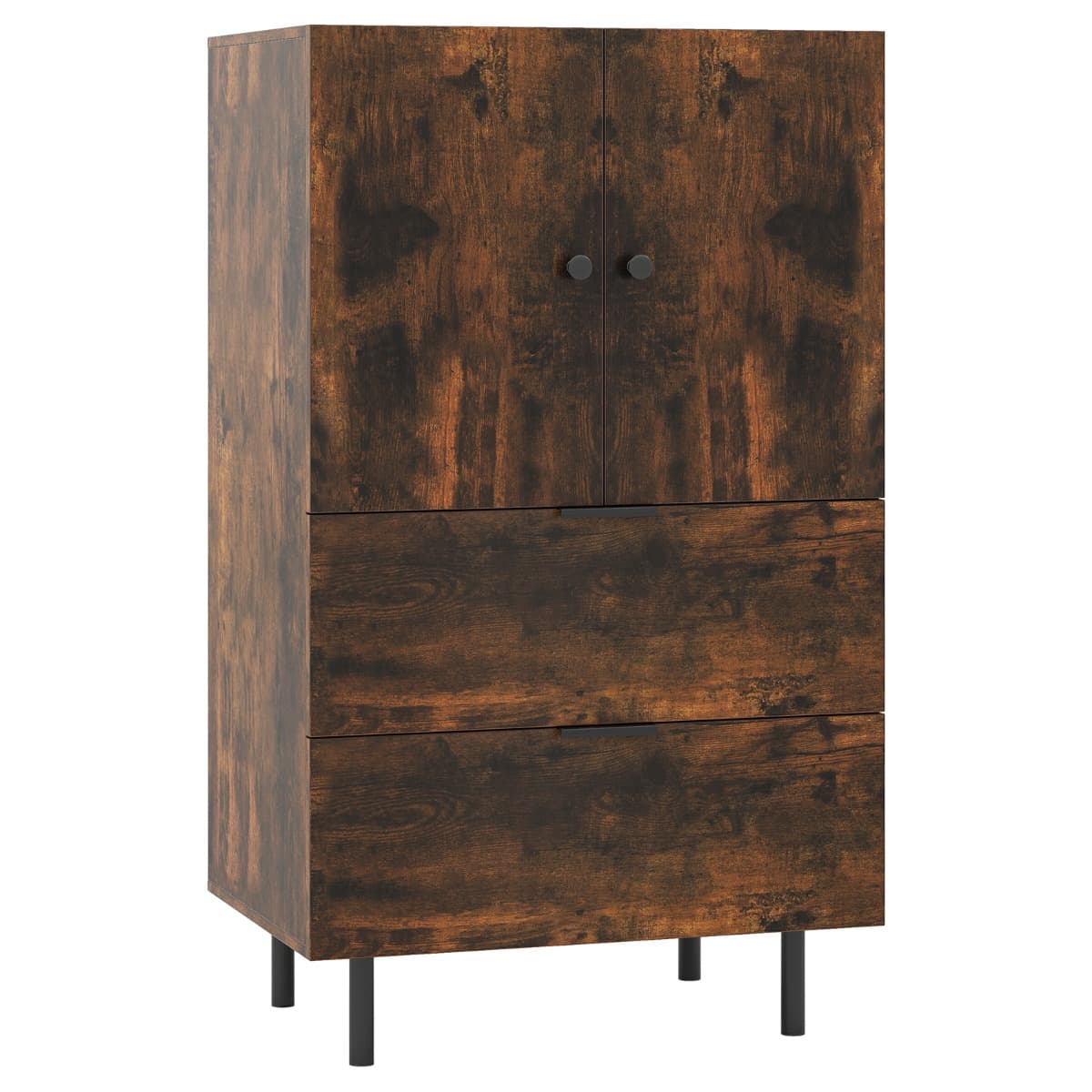 CostwayBuffet à 2 Portes avec Tiroirs et Rangement Meuble Bar sur Pied avec Pieds en Métal Vitrine Café